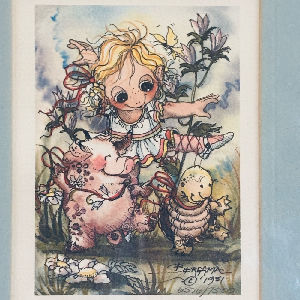 Signed 1980’s Jody Bersma Art Print.  8x10 Lithograph | Drawing | Numbered